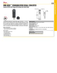 Thumbnail of document Data Sheet - MN-1 Mini-Node RS-485 to USB Converter